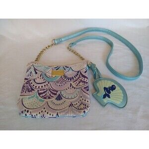 Luv BETSEY JOHNSON Mermaid Crossbody Bag w/charm small mini purse lavender blue